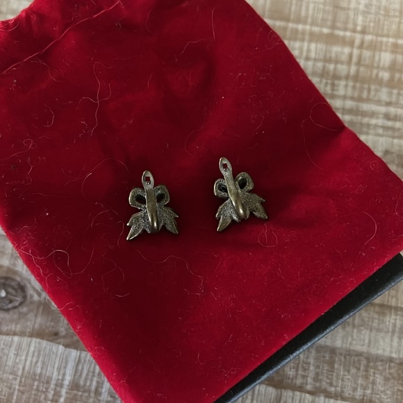 Venetian Bronze and Crystal Bow Earrings - Picture 2 of 3